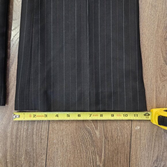 Vintage Louben Women's High Rise Dark Brown Pinstripe Wool Dress Pants Size 18 - Picture 9 of 12